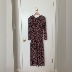 Mango floral long sleeve maxi dress. Size large. Fits like a medium.
